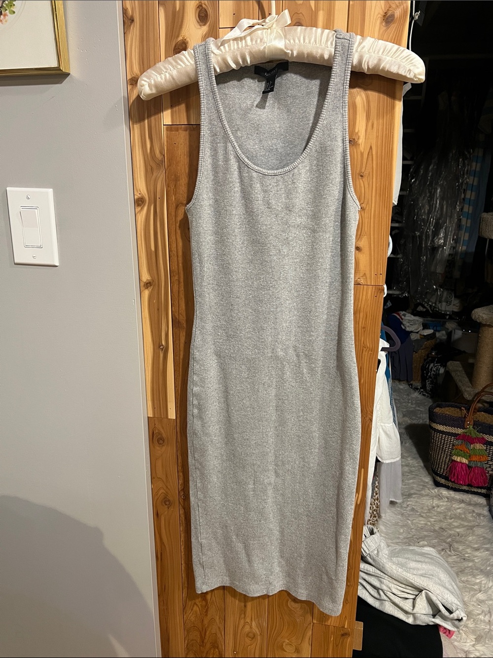 Forever 21 Sleeveless Knit Midi Dress - Heather Gray